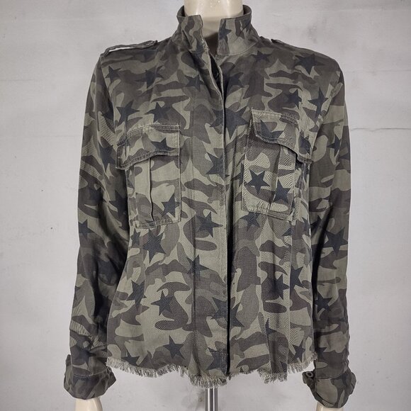 Rails green Hendrick Star Camo button front shirt jacket shacket top ladies XS - Picture 1 of 9